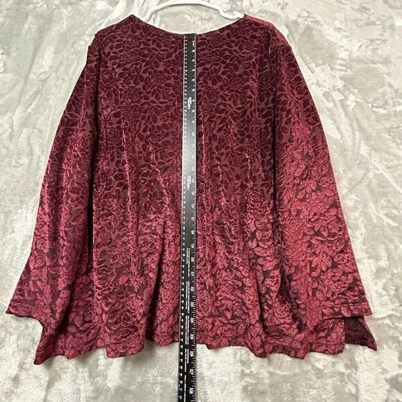 Vtg Velvet Burnout top Womens plus Sz 22/24 2x Y2K Goth Vampire Whimsigoth USA - Picture 4 of 10